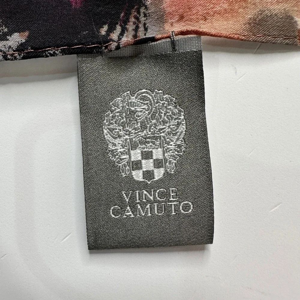 Vince Camuto Floral Watercolor Scarf Pink Silk Blend Lightweight Spring Layering